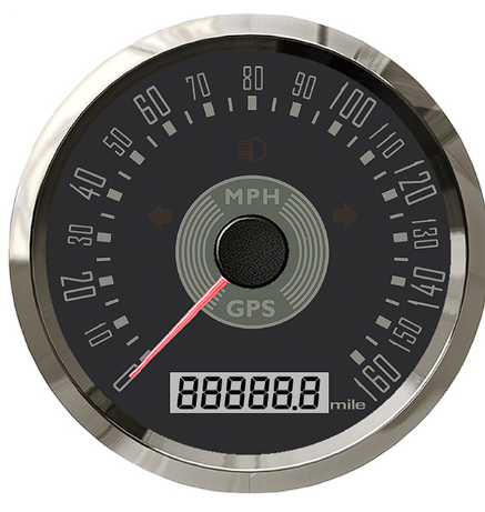 Waterproof 85mm GPS Speedometer 125/160/200(km/h/MPH) for Car Snowmobile Motorcycle ATV UTV Total Mileage Adjustable 12V 24V