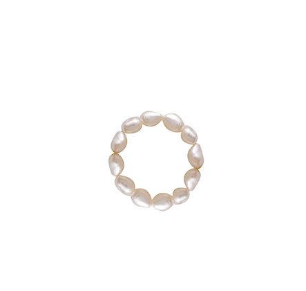 High-quality Natural Pearls Elastic Fine Beads Tail Ring Women Light Luxury Stitching Index Finger Ring Wedding Unusual Jewelry