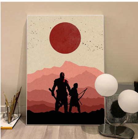 God Of War Game Art Poster Kraft Paper Sticker Home Bar Cafe Room Wall Decor