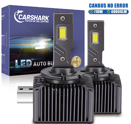 Carshark D1S D3S LED Headlights 40000Lm D4S D5S D2S D8S Auto Bulbs Canbus Two-sided 110W D1R D2R D3R D4R Car Lamp 1:1 Xenon HID