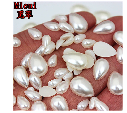 Micui Drop Pearl Beads ABS Half Pearls Flatback Scrapbooking Bead For Jewelry Making Resin Scrapbook Beads DIY Decorate MC212