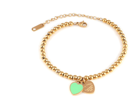charms heart bracelet for women bangles beads femme gifts for women female stainless steel jewelry bracelet friendship bracelet