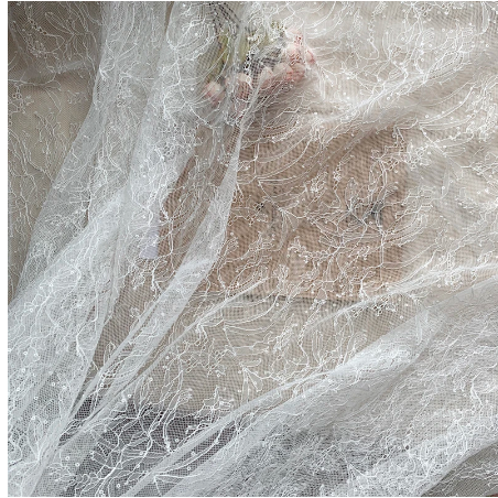 1yard price French small sequins full lace accessories wedding base fabric white 150cm wide
