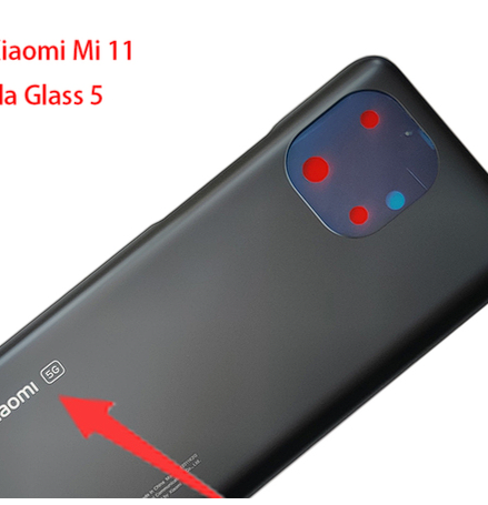 M11 100% Original Gorilla Glass Back Glass Cover For Xiaomi Mi 11 , Back Door Replacement Hard Battery Case, Rear Housing Cover