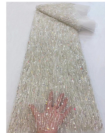 The new listing exquisite sequins + beads + bead tube linear tulle embroidery, suitable for fashionable ladies' skirts