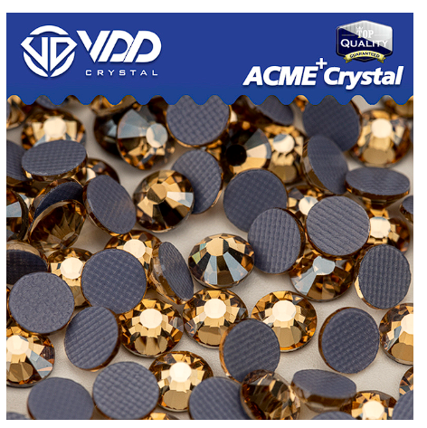 VDD AAAAA Top Quality Glass Hot Fix Crystal Rhinestones Flat Back Iron On Clear Strass Stones For DIY Clothes Fabric Decorations