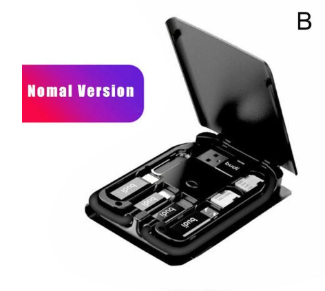 Budi Multi-function Universal Smart Adaptor Card Storage USB Box Wireless Data Cable Charging For Xiaomi Iphone Huawei Drop Ship