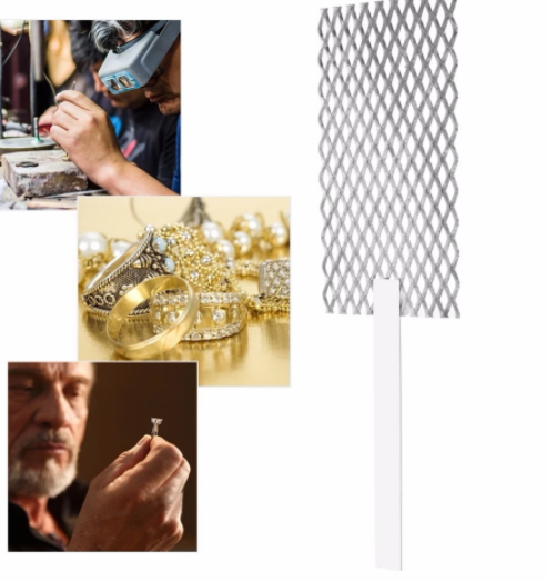 20*5cm Titanium Mesh Anode Rhodium Mesh With Handle Jeweler Goldsmith Tool Rhodium Electroplating Jewelry Plating Plater Tool