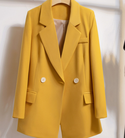 Early autumn suit jacket women 2021 new spring and autumn small niche yellow loose casual small suit jacket