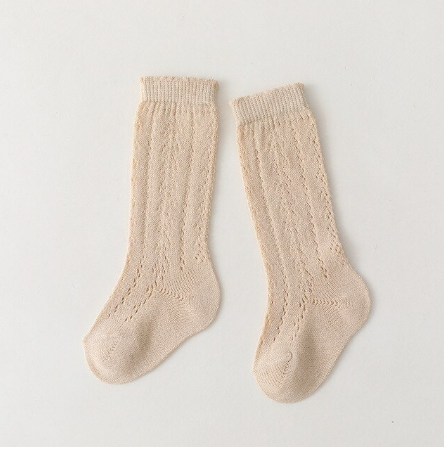 New Baby Girls Socks Summer Kids Long Sock Toddlers Knee High Mesh Thin Socks Hollow Out Soft Cotton Infant Socken For 0-7 Years