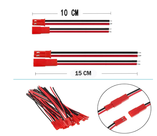 10Pairs 100mm 200mm 2 Pin JST Plug Connector Male+Female Plug Connector Cable Wire for RC Toys Battery LED Lamp