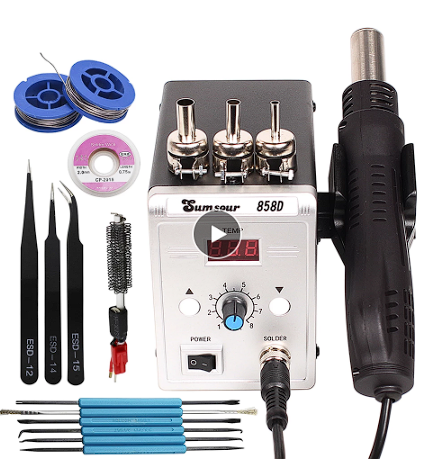 Hot Air Gun 858D 700W BGA Rework Solder Station Soldering Heat Air Gun Station 220V / 110V For SMD SMT Welding Repair With Gifts