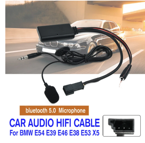 12V Car Audio HIFI Cable Adaptor Bluetooth 5.0 + Microphone For BMW E54 E39 E46 E38 E53 X5 Bluetooth Car Kit