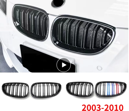 Front Bumper Kidney Grille Grill Hood Mesh Double Line For BMW E60 M5 E61 520i 545i 550i 535i 2003-2010 5 Series Refit Body Kit