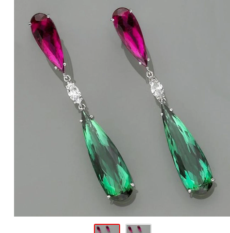 Luxury Green Zircon Drop Shape Boho Earrings for Women Fashion Engagement Jewelry Long Purple Stone Dangle Earrings