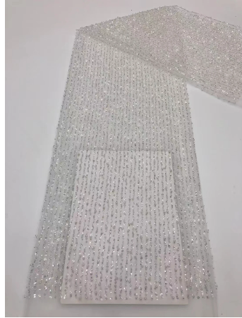 OWSM Advanced Fashion Design High Quality Embroidery Net Lace Beads With Straight Line Sequins Pop For Party Dresses in 2022