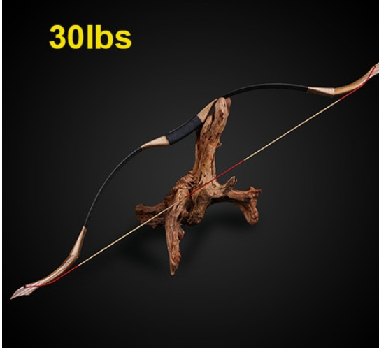 Hunting Longbow Recurve Bow Traditional Wooden Archery Bow for Outdoor Target Shooting 30-50lbs