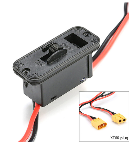 RC Heavy Duty Battery Harness Switch W/ T/EC3 Plug Built In Charging Socket Heavy Duty Battery Harness Connector Switch