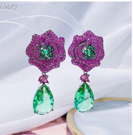 Janekellly new Indian flower Geometric Earring For Women Wedding Party Indian Dubai Bridal Jewelry boucle d'oreille femme Gift