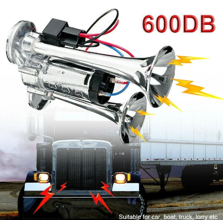 600DB 12V Dual Trumpets Super Loud Electric Solenoid Valve Car Electric Air Horn Speaker For Vehicle Car SUV Truck Lorry RV Boat