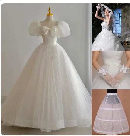 The fugitive princess wedding dress 2023 new French style simple and neat light luxury super fairy go out yarn travel photo small 101