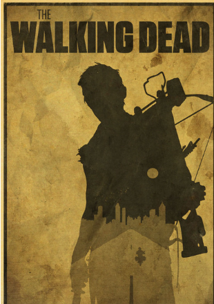 Retro poster sticker classic movie kraft paper poster walking dead meat creative wallpaper interior decoration home