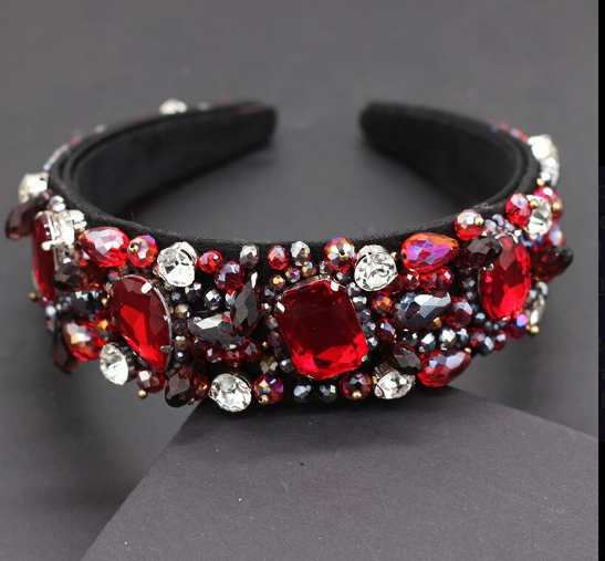 Hairband Fashionable Temperament Luxurious Full Diamond Ruby Red