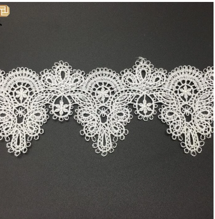 Hot Sale 2 Yards 6cm Width White DIY Trims Flower Design Lace Trims Beautiful Delicate Wedding Bride Dress Sewing Craft