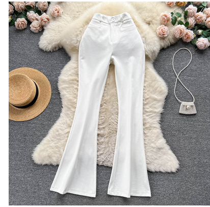 2022 autumn and winter new retro suit flared pants women's casual high waist drape slim wide-leg bottoming long pants