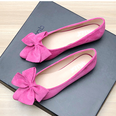 Flat shoes 2023 new women's shoes small fragrant style single shoes large size shallow mouth evening shoes doudou shoes bowknot shoes comfortable