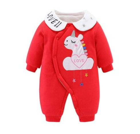 Baby onesies fall/winter clothes quilted baby pure cotton clothes to keep warm men and women baby long-sleeved romper, romper, outer wear