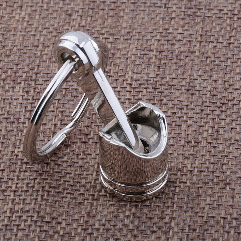 Car Engine Piston Style Keychain Key Ring Creative Metal Piston Model Keyring Keyfob Key Pendant KeyChain decor Car Accessories