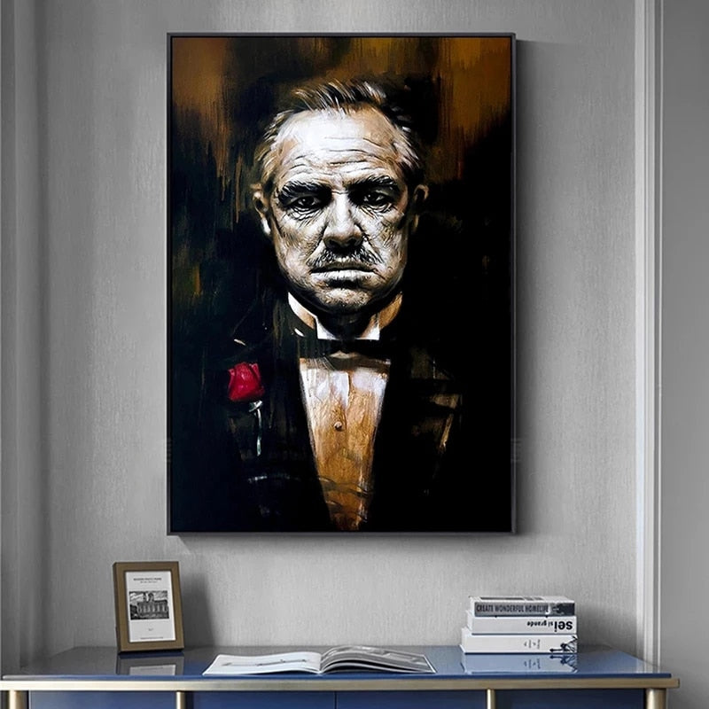 Classic Gangster Actor Canvas Painting Hot Movie The Godfather Posters and Prints Wall Art Pictures for Living Room Decor Cuadro