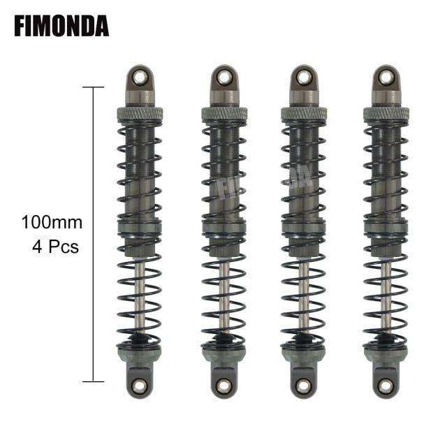 FIMONDA 4PCS 1/10 RC Crawler Metal Shocks Gray 70mm 80mm 90mm 100mm 110mm 120mm for SCX10 Wraith RR10 TRX4 TRX6 ABSiMA Sherpa