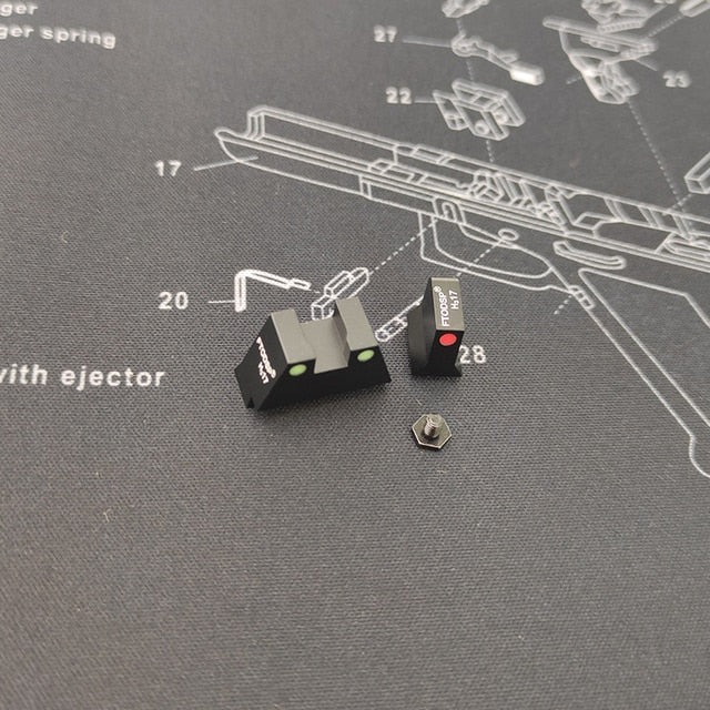 FTODSP Pistol Night Vision Optics Mechanical Sight Green Luminous Glow For Glock 17-39 Models Sights Scopes