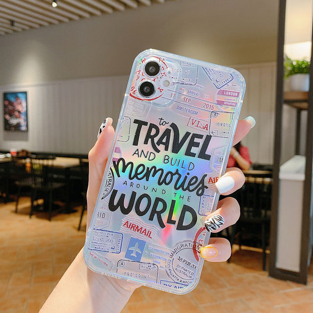 Fashion Retro Label Phone Cases For iPhone 12 11 Pro Mini X XS Max XR SE 2020 7 8 Plus SE Case Clear Design Art Aesthethic Cover