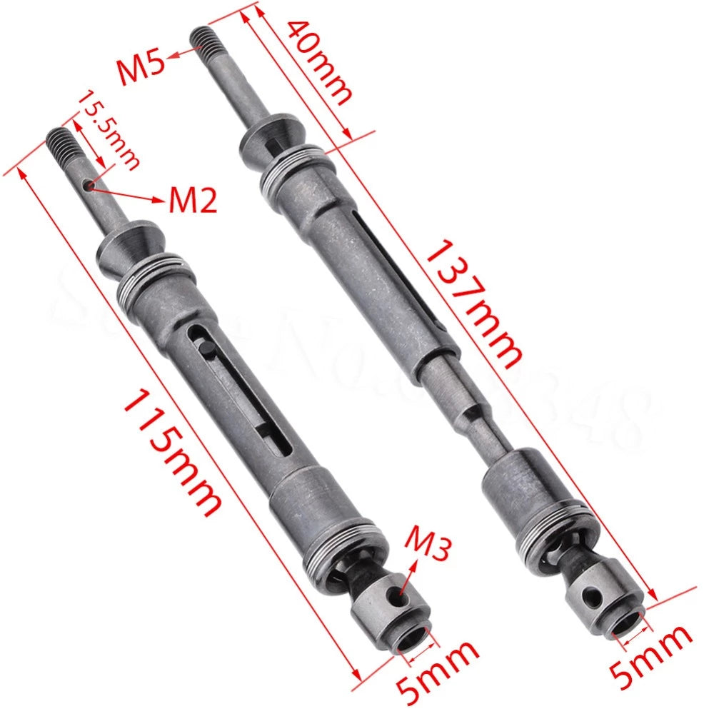 For Traxxas Steel Constant Velocity Shafts Rear Driveshaft Assembly CVD 1/10 Slash 4x4 Stampede VXL 2WD 6852R 6852X