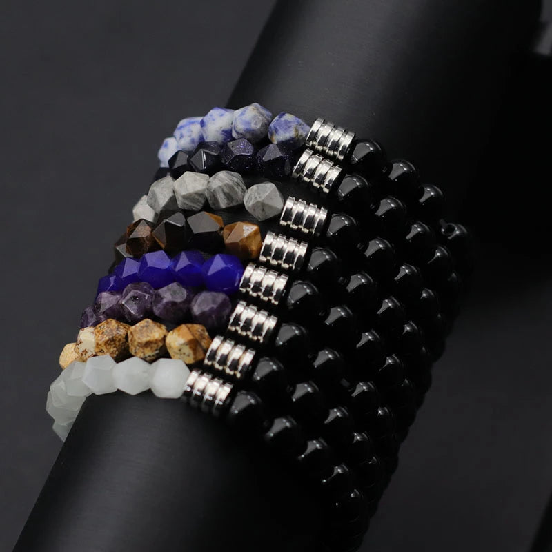 Grade A Natural Stone Bracelet Homme Women Irregular Cat Eyes Beaded Braclet Tiger Eye Braslet Sodalite Brazalete Unfading Gift