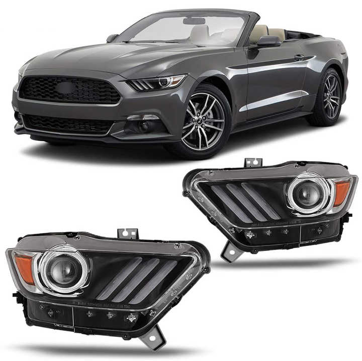 Winjet Top Quality Promotional Oem Odm Auto lighting car led front head lamp light Headlight For Ford Mustang 2015 2016 2017