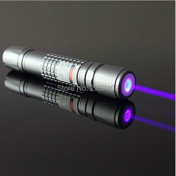 Hot! high quality Military 5000m 405nm LED Violet Blue Light UV Purple Flashlight Beam Counterfeit Detector camping Hunting