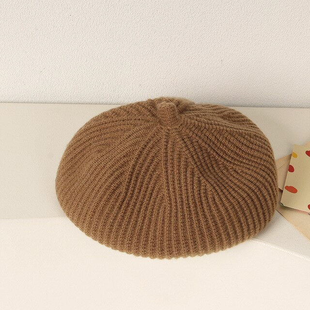 Korean Winter Baby Beret Hat Autumn Solid Bump Stripes Children's Knitted Berets Hats For Boys Girls Caps Warm Toddler Knit Cap