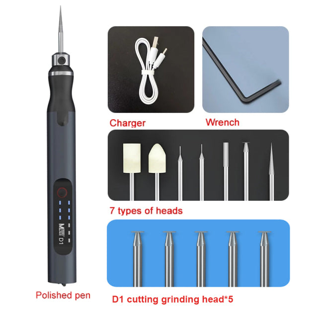 MaAnt D1 Electric Grinding Pen Intelligent Charging Engraving Pen Phone CPU IC Polishing Lattice Cutting Tools LCD OCA Remover