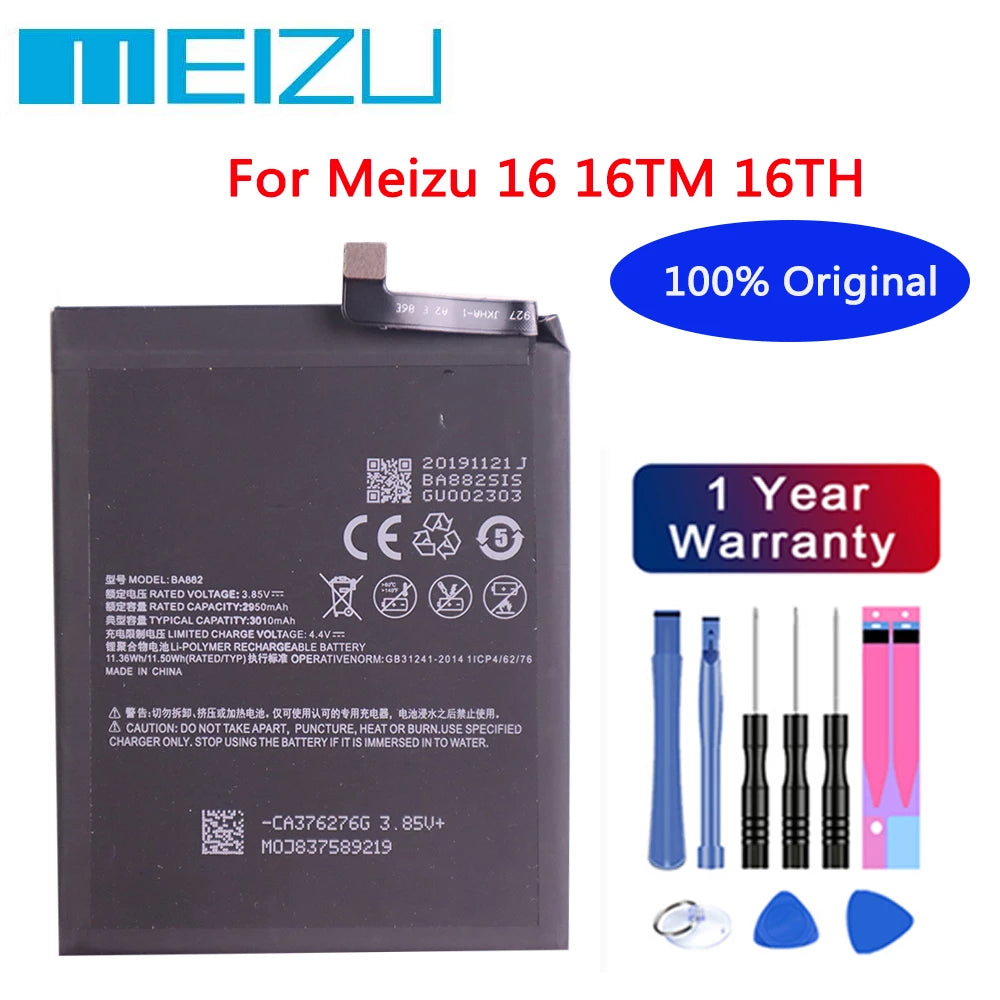 Meizu High Quality 100% Original Battery 3010mAh BA882 For Meizu 16 16TM 16TH Mobile Phone Batteries