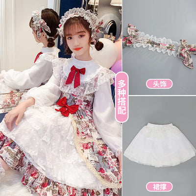 Lolita princess dress girls 2021 new little girl autumn and winter foreign style lolita long-sleeved dress full set