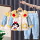 Baby Pajamas Autumn and Winter Flannel Suit Girls Warm Coral Fleece Children Korean Girls Homewear Winter Girls