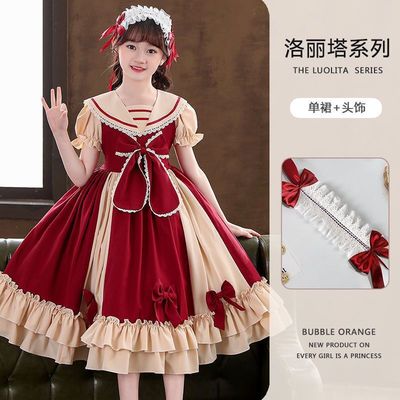 Girls Lolita Clothes Full Dress Dress 2021 New Lolita Princess Dress Disney Autumn and Summer Dress