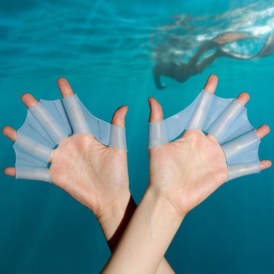 Swimming silicone webbed gloves adult boys and girls children diving professional water palm flying fish snorkeling equipment