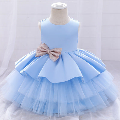 Foreign trade new baby one year old princess dress children fluffy yarn cake skirt baby shower dress skirt cotton kids