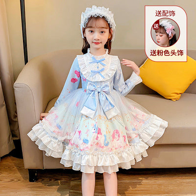 Lolita Skirt Girls Summer Girls Disney Super Fairy Princess Skirt Children's Western Dress Summer Children's Clothing Girls