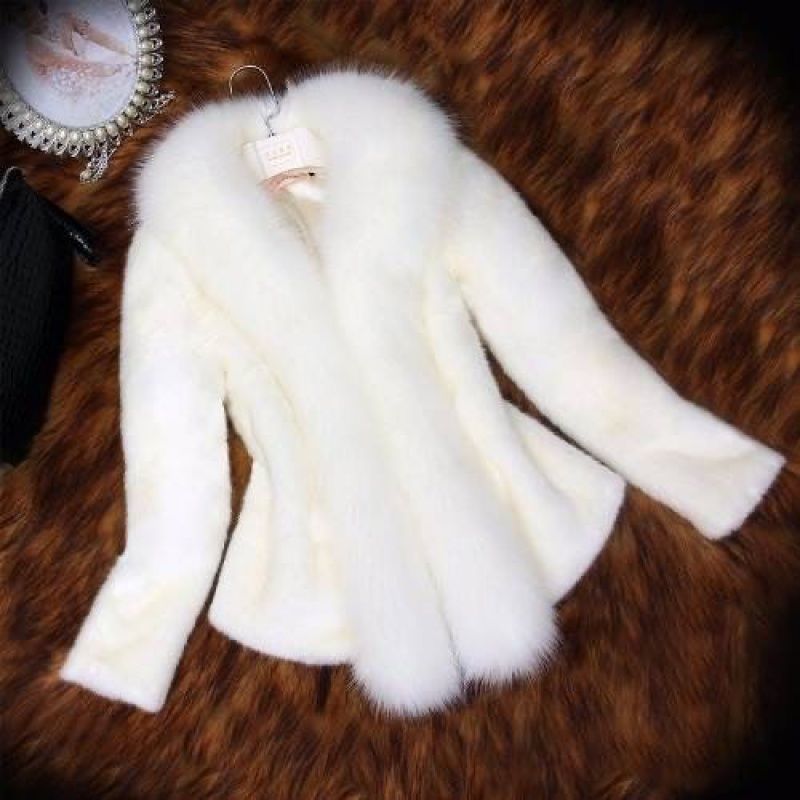 2021 Fur Coat Women's Short Long Sleeves Thin Imitation Fox Fur Korean